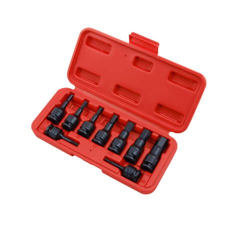 9 個組 3/8"差込角 ヘックスビット インパクトソケットセット