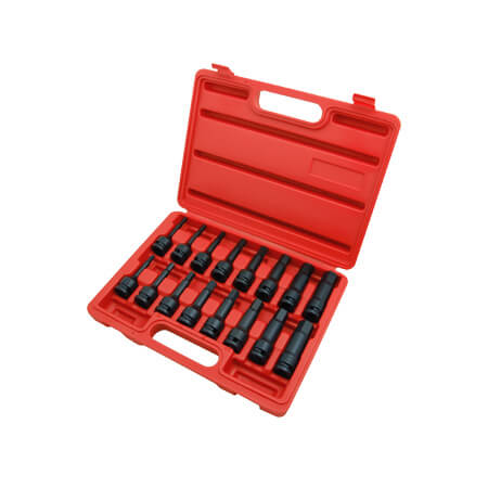 16 個組 1/2"差込角 ヘックスビット インパクトソケットセット(78L)