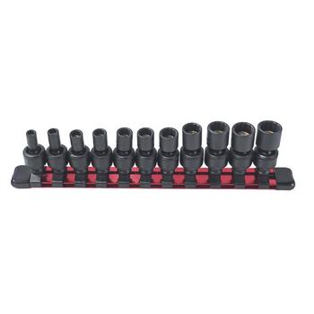 マグネット内蔵 首振りタイプ 12角インパクトソケット（1/4インチ差込）